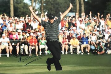 Signed Charl Schwartzel Photo - Clinching Masters Title - Firma Stella