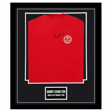 Signed Bobby Charlton Jersey - Framed World Cup 1966 Shirt