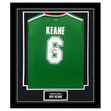 Framed Roy Keane Signed Shirt - Ireland Football Autograph