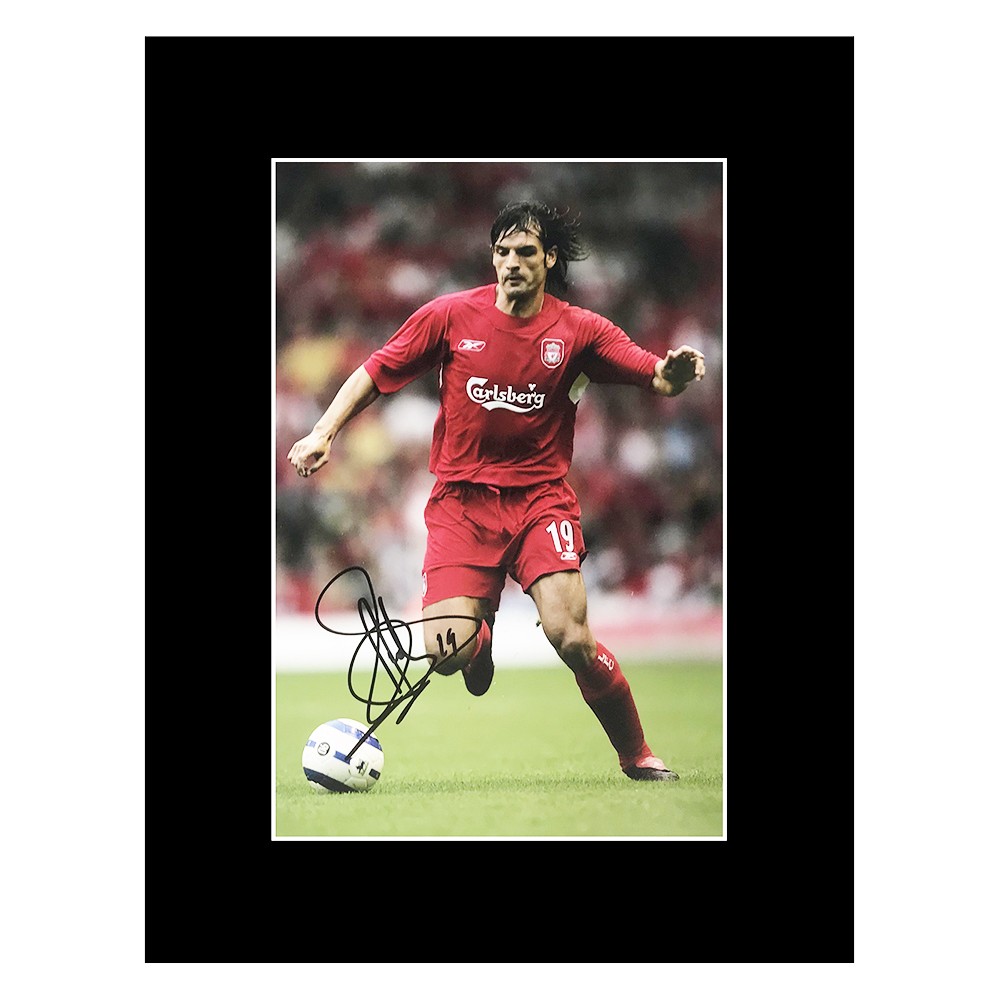 Signed Fernando Morientes Photo Display - Liverpool Icon