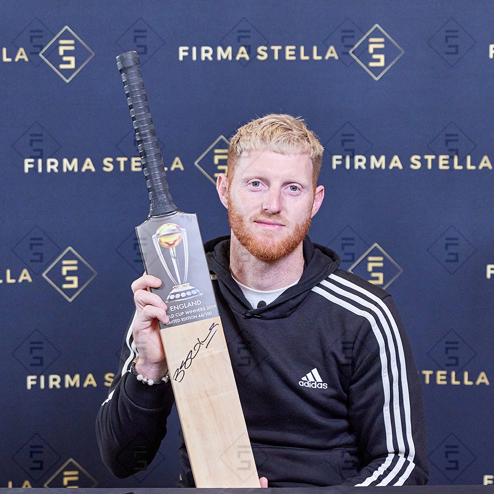 Autographed Ben Stokes Cricket Bat - World Cup Winners 2019, Limited Edition