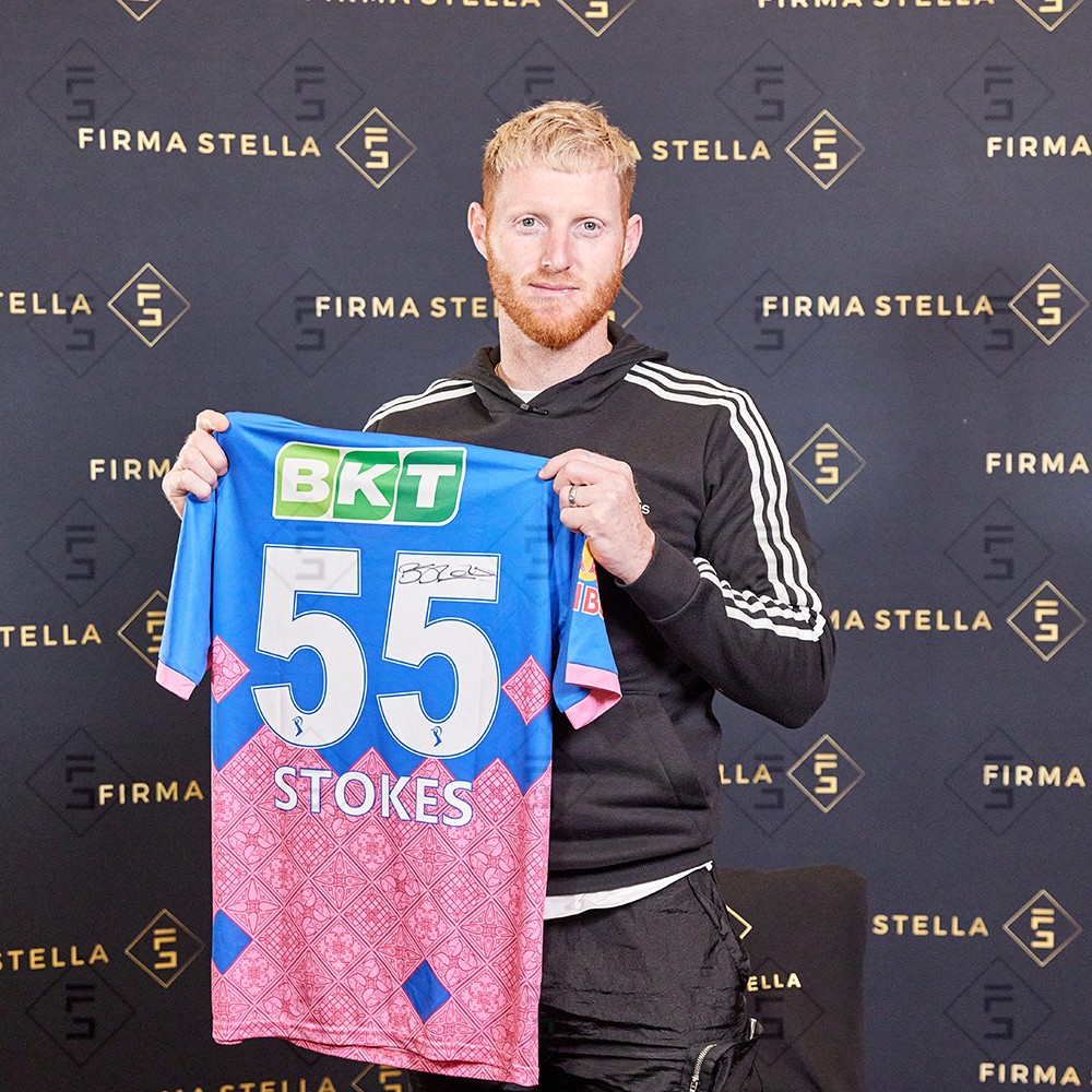 Ben Stokes Signed Shirt - Rajasthan Royals Icon Jersey