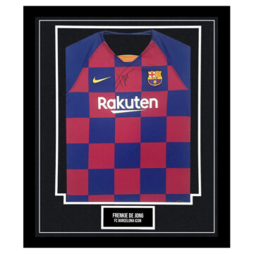 Signed Frenkie De Jong Shirt - Framed Barcelona Icon Jersey