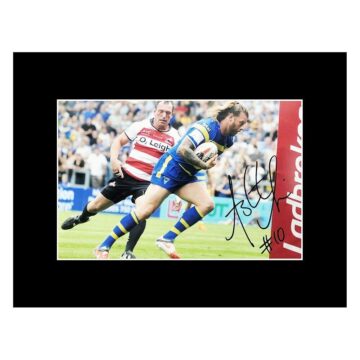 Signed Ashton Sims Photo Display - Warrington Rugby Autograph