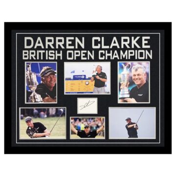 Signed Darren Clarke Display Framed Large - British Open Champion