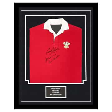 Signed Gareth Edwards JPR Williams Phil Bennett Jersey Framed - Wales Rugby Icons