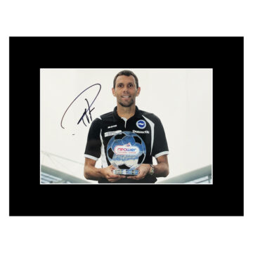 Signed Gus Poyet Photo Display - Brigton Manager Autograph