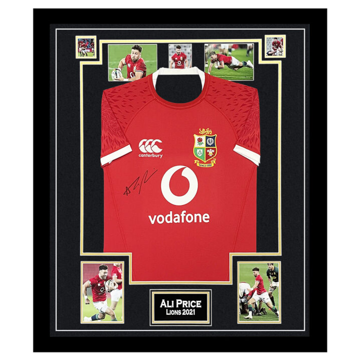 Signed Ali Price Shirt Framed - Lions Tour 2021 Jersey