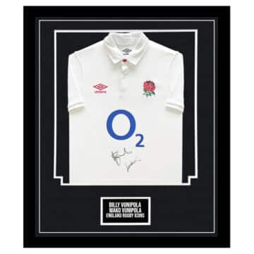 Signed Billy & Mako Vunipola Shirt Framed - England Icons Jersey