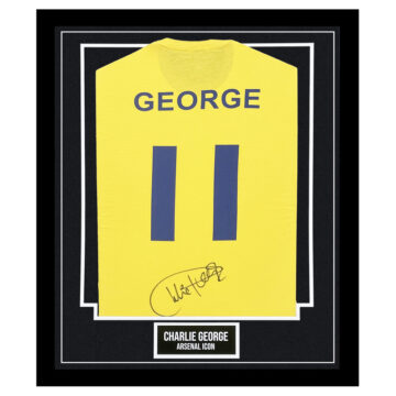 Signed Charlie George Shirt Framed - Arsenal Icon Jersey