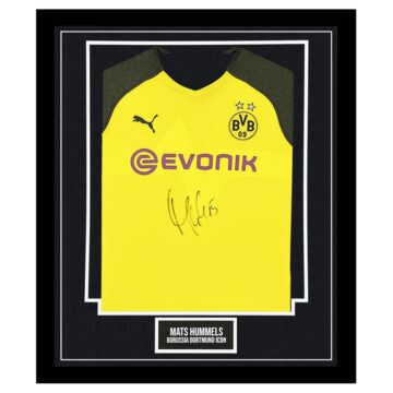 Signed Mats Hummels Shirt Framed - Borussia Dortmund Icon