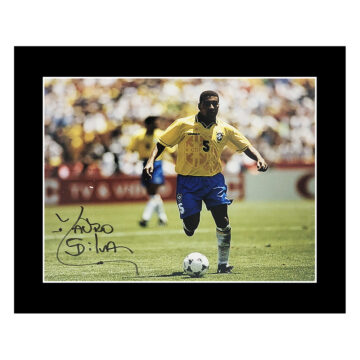 Signed Mauro Silva Photo Display - Brazil Icon