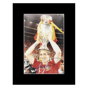 Signed Fernando Torres Photo Display - Euro 2008 Winner