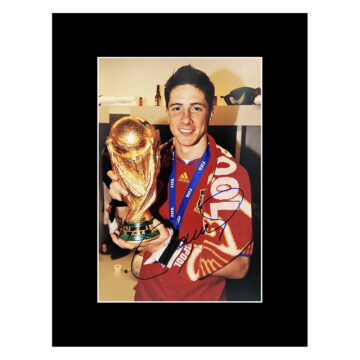 Signed Fernando Torres Photo Display - World Cup Champion 2010