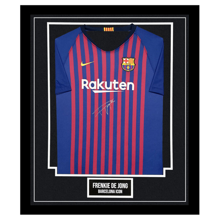 Signed Frenkie De Jong Shirt Framed - Barcelona Icon