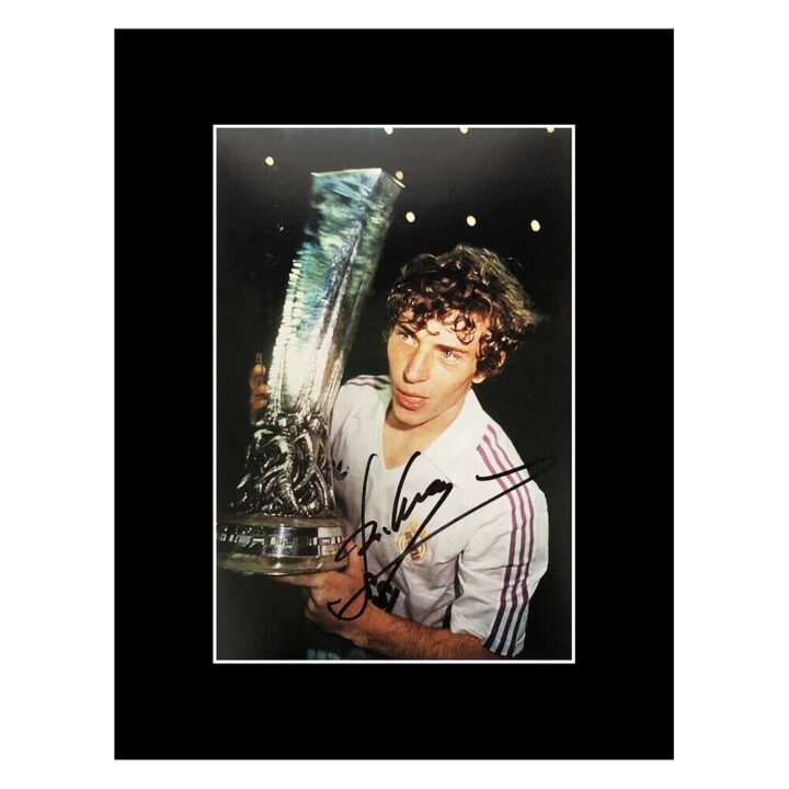 Signed Emilio Butragueno Photo Display - Europa League Winner 1985