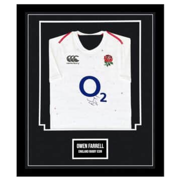 Signed Owen Farrell Shirt Framed - England Icon Jersey