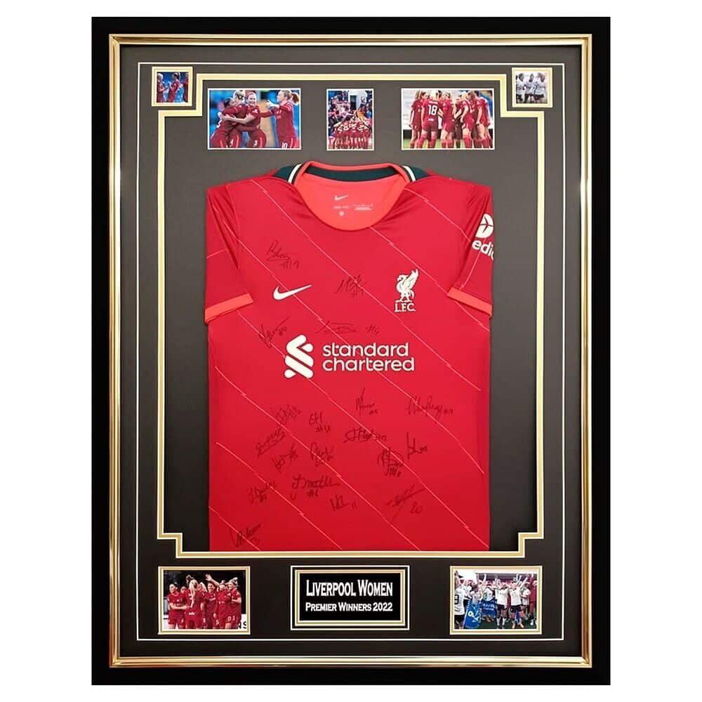 Signed Liverpool Shirt Framed - Womens Squad 2022 Jersey