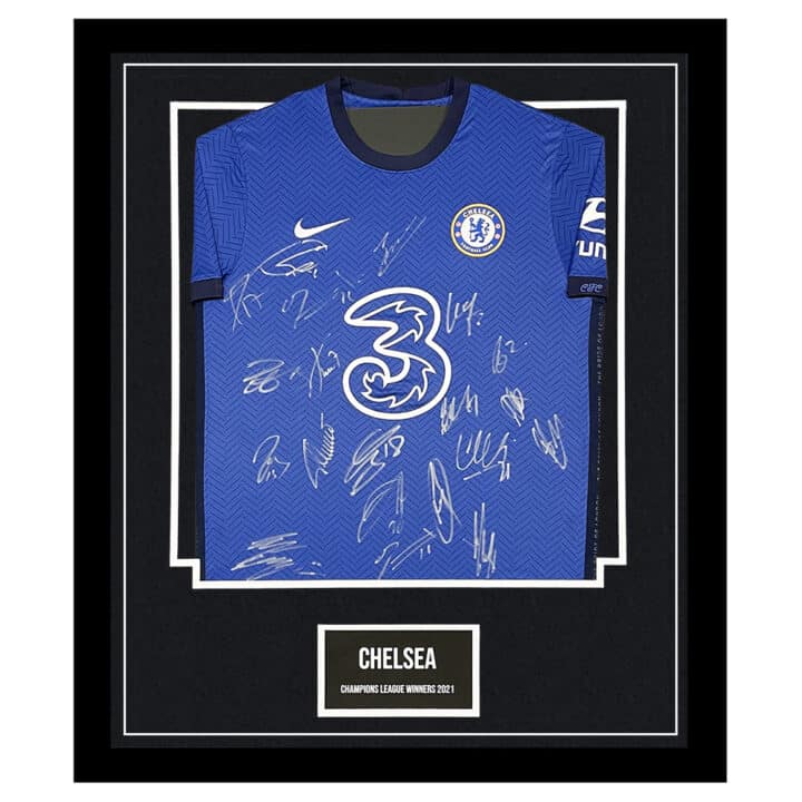 Signed Chelsea FC Shirt Framed - Champions League Winners 2021 Jersey