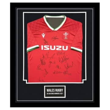 Signed Wales Shirt Framed - Six Nations Winners 2021