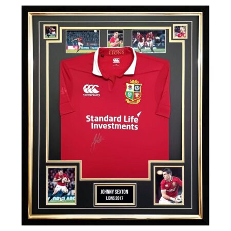 Signed Johnny Sexton Shirt Framed - Lions 2017 Jersey