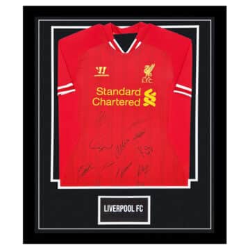 Signed Liverpool FC Shirt Framed - Agger, Henderson, Suarez Autograph