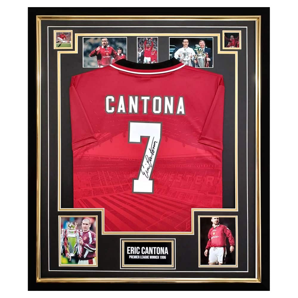 Signed Eric Cantona Shirt Framed - Premier League Winner 1996 Jersey