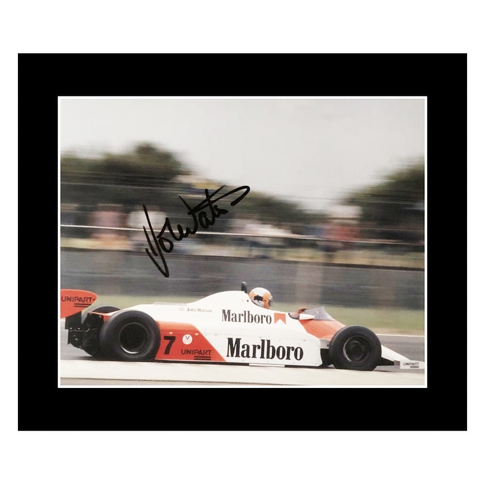 John Watson Signed Photo Display - 12x10 Formula 1 Icon