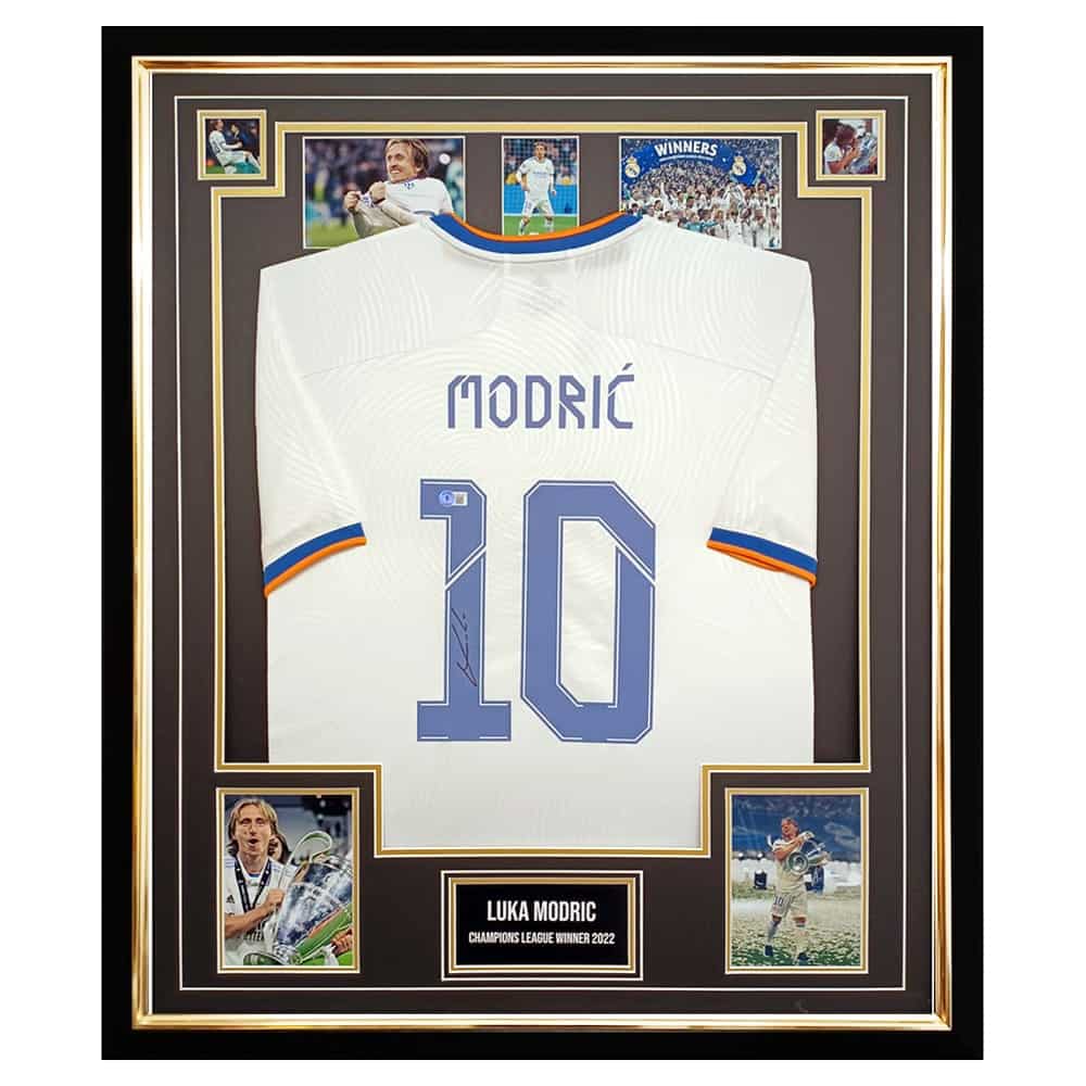 Signed Luka Modric Shirt Framed - Champions League Winner 2022 Jersey