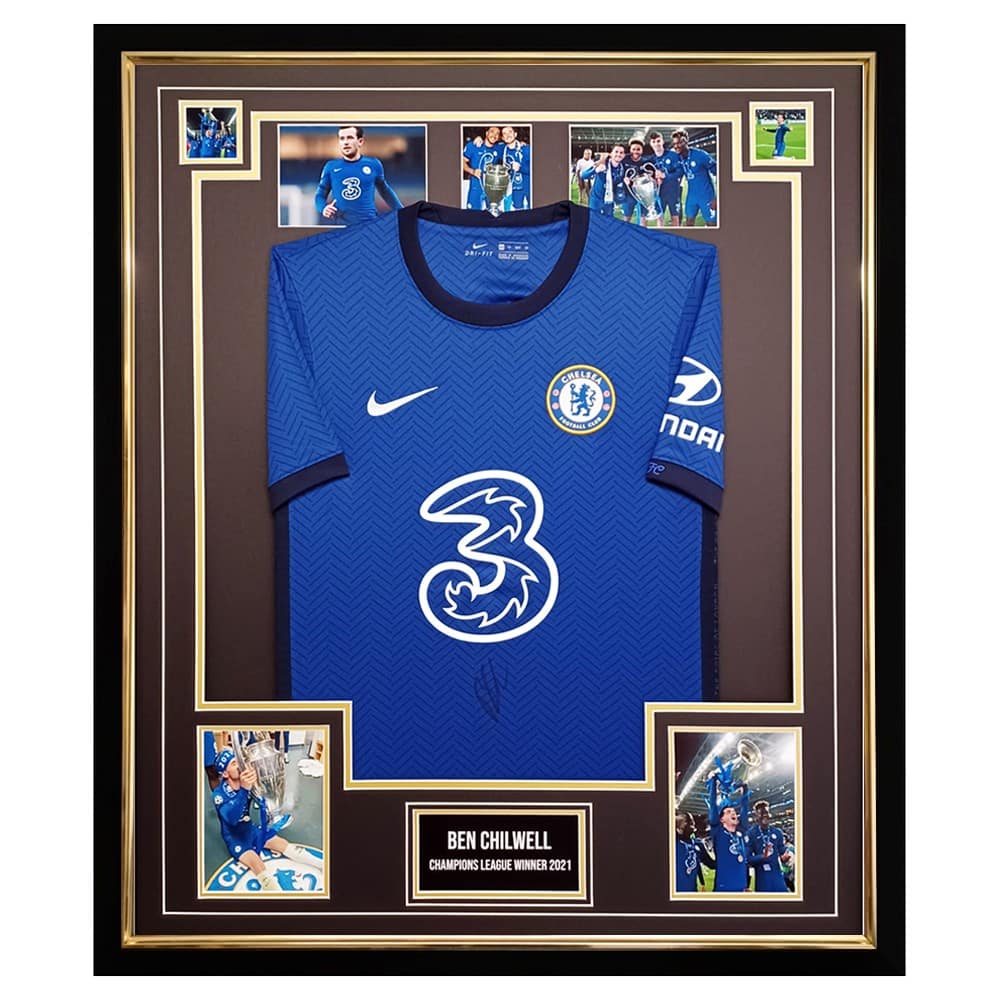 Signed Ben Chilwell Shirt Framed - Champions League Winner 2021