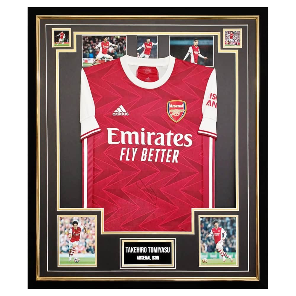 Signed Takehiro Tomiyasu Shirt Framed - Arsenal FC Icon Jersey