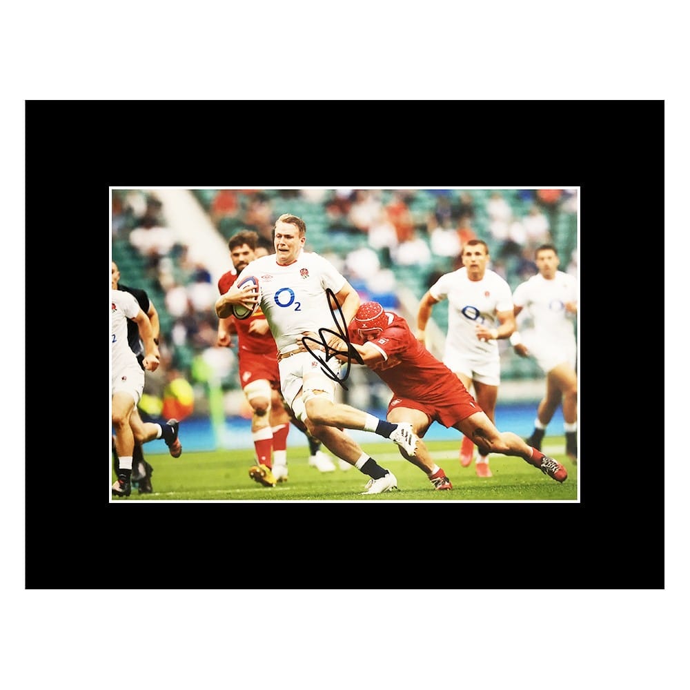 Signed Alex Dombrandt Photo Display - 16x12 England Rugby Autograph