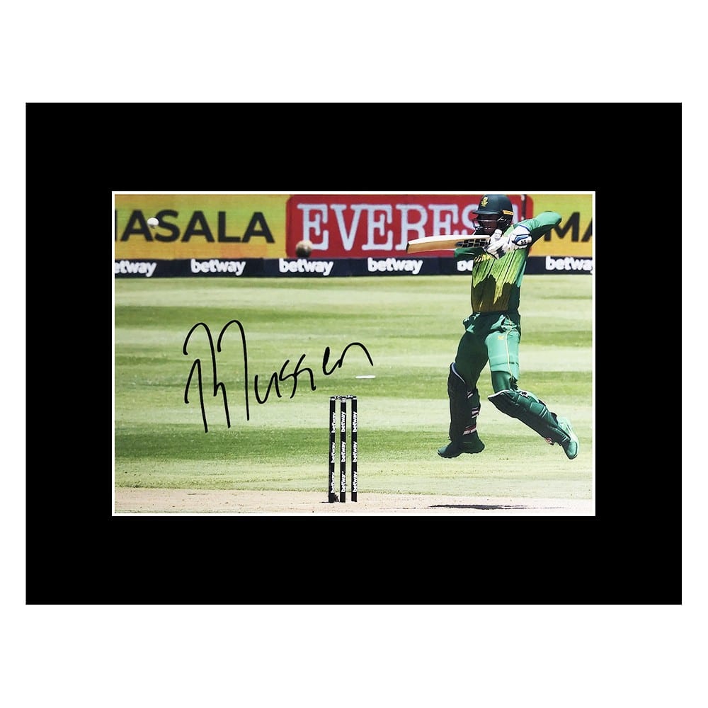 Signed Rassie Van Der Dussen Photo Display - 16x12 SA Cricket Icon