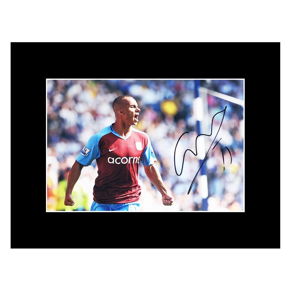 Signed Gabby Agbonlahor Photo Display - 16x12 Aston Villa Icon Autograph