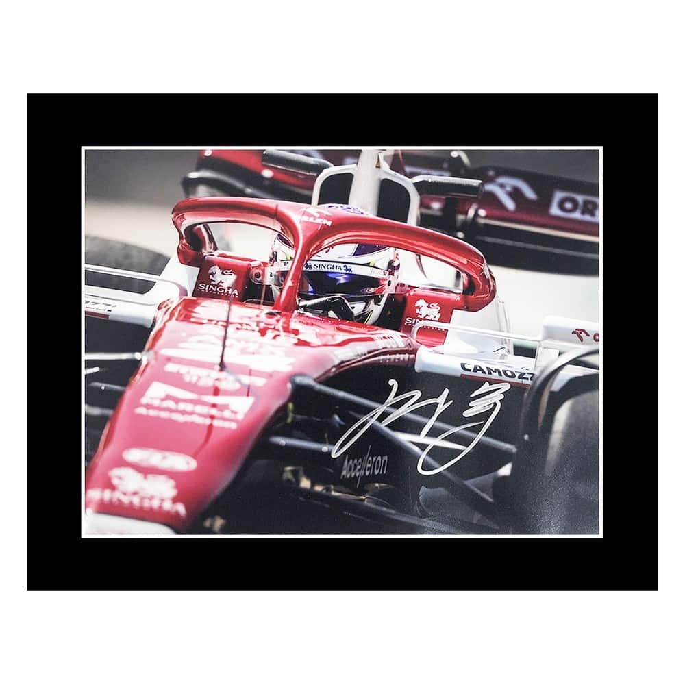 Signed Zhou Guanyu Photo Display - 12x10 Formula 1 Icon