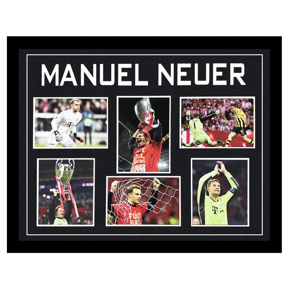 Signed Manuel Neuer Framed Display Large - Champions League Winner 2020