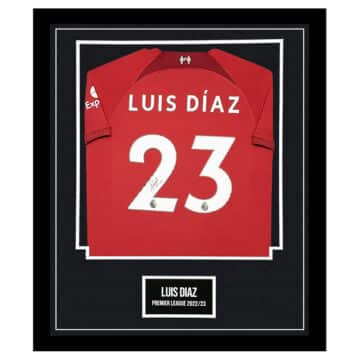 Signed Luis Diaz Shirt Framed - Liverpool Icon 2023 Jersey