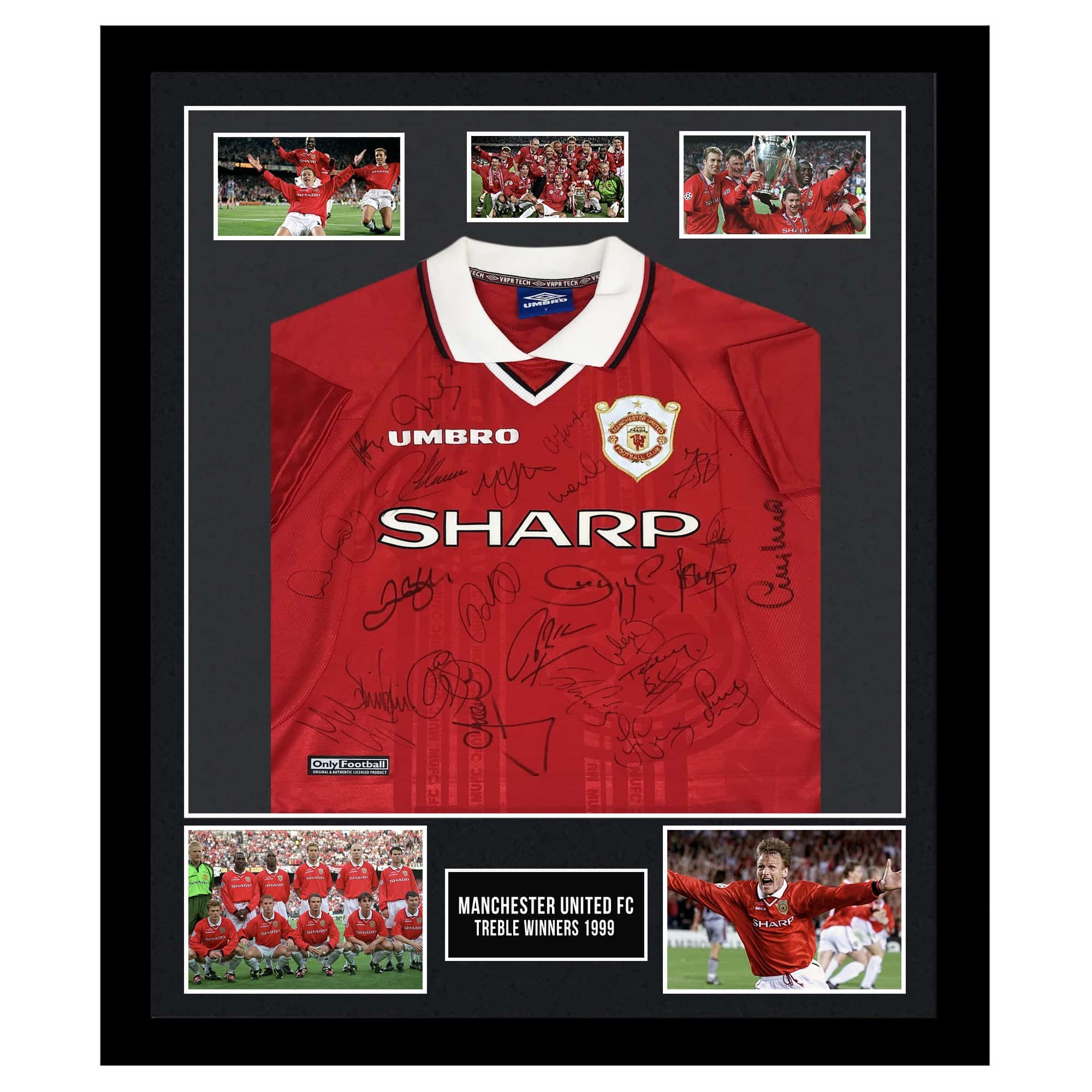 Signed Manchester United Shirt Framed - Treble Winners 1999 Jersey