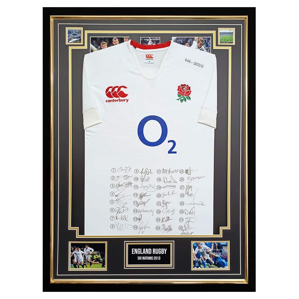 Signed England Shirt Framed - Six Nations 2013 Squad Autograph