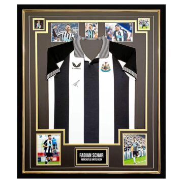 Signed Fabian Schar Shirt Framed - Newcastle United Icon Jersey