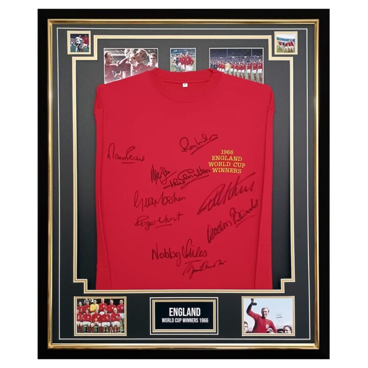 Signed England Framed Shirt - World Cup Winners 1966 Jersey