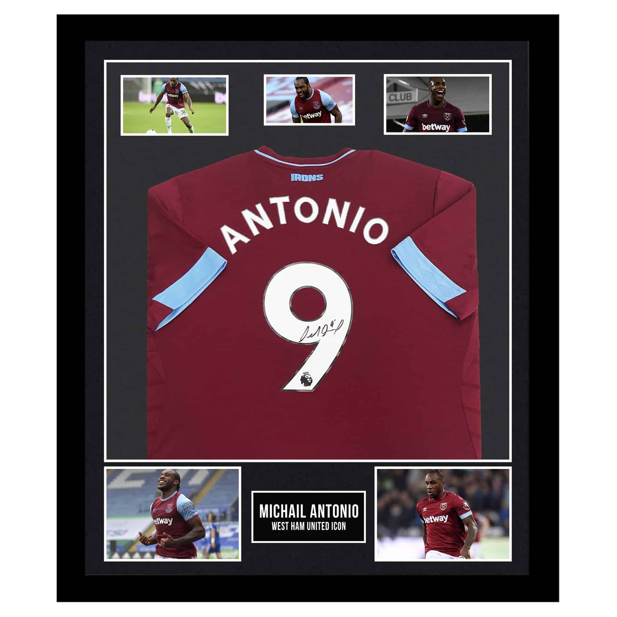 Signed Michail Antonio Shirt Framed - West Ham United Icon