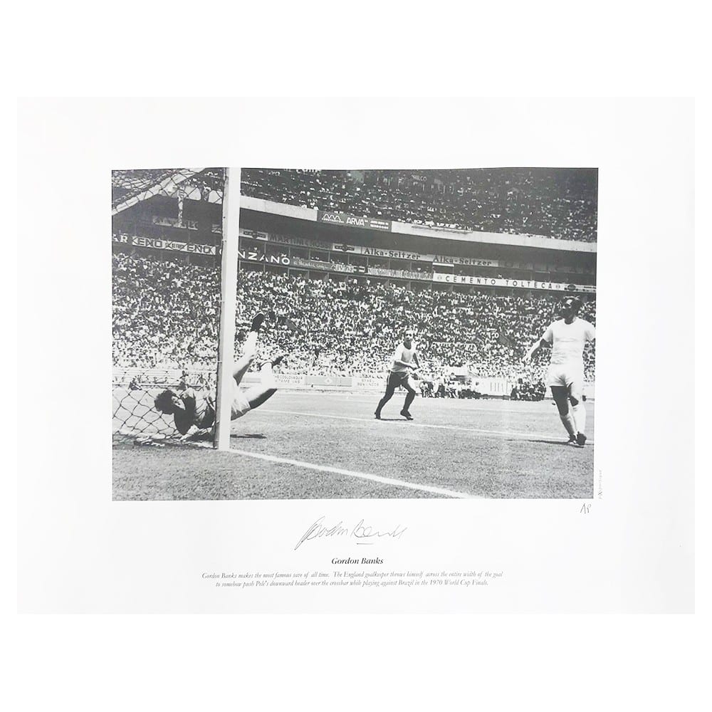 Signed Gordon Banks Poster - The Greatest Ever Save