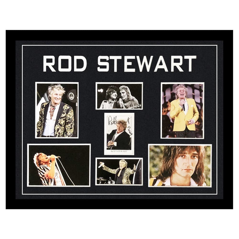 Signed Rod Stewart Framed Display Large - Music Icon Autograph