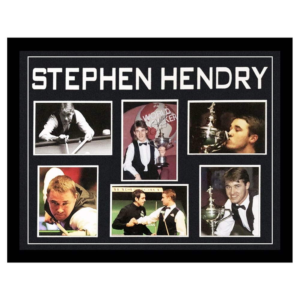 Signed Stephen Hendry Framed Display Large - Snooker World Champion 1990