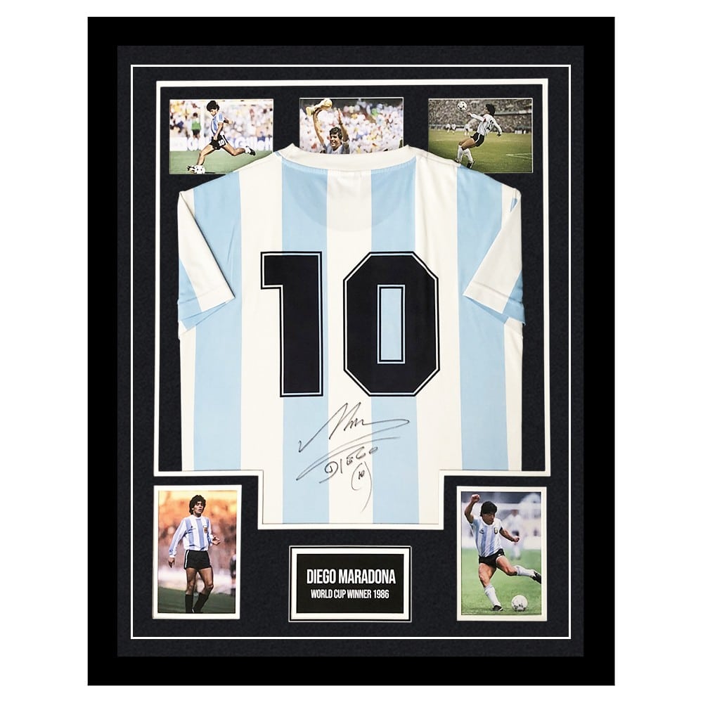 Signed Diego Maradona Shirt Framed - World Cup Champion 1986 Jersey