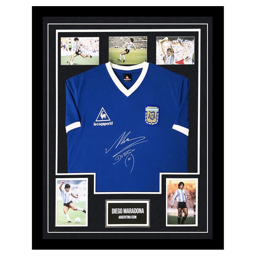 Signed Diego Maradona Shirt Framed - World Cup Winner 1986