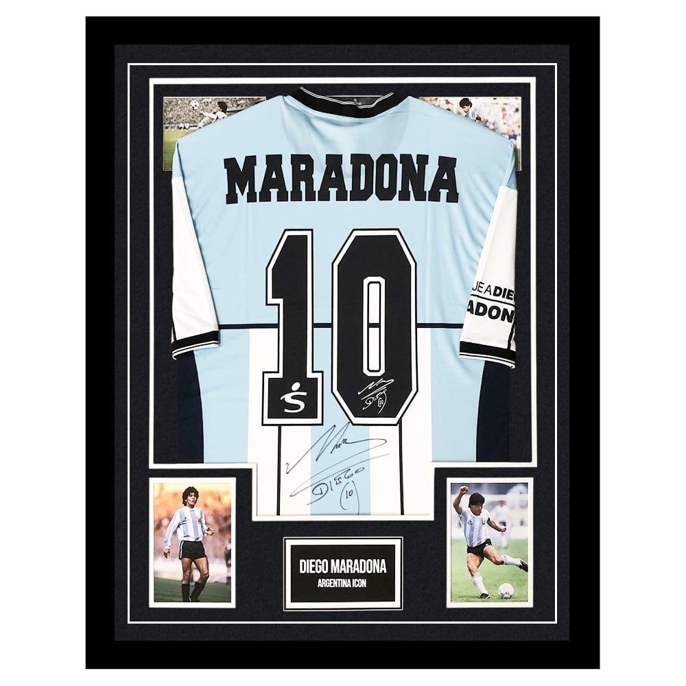 Signed Diego Maradona Jersey Framed - Retirement Shirt Rare