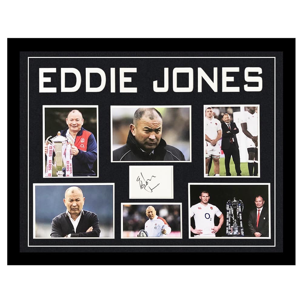 Signed Eddie Jones Framed Display Large - Six Nations Grand Slam Winner 2016