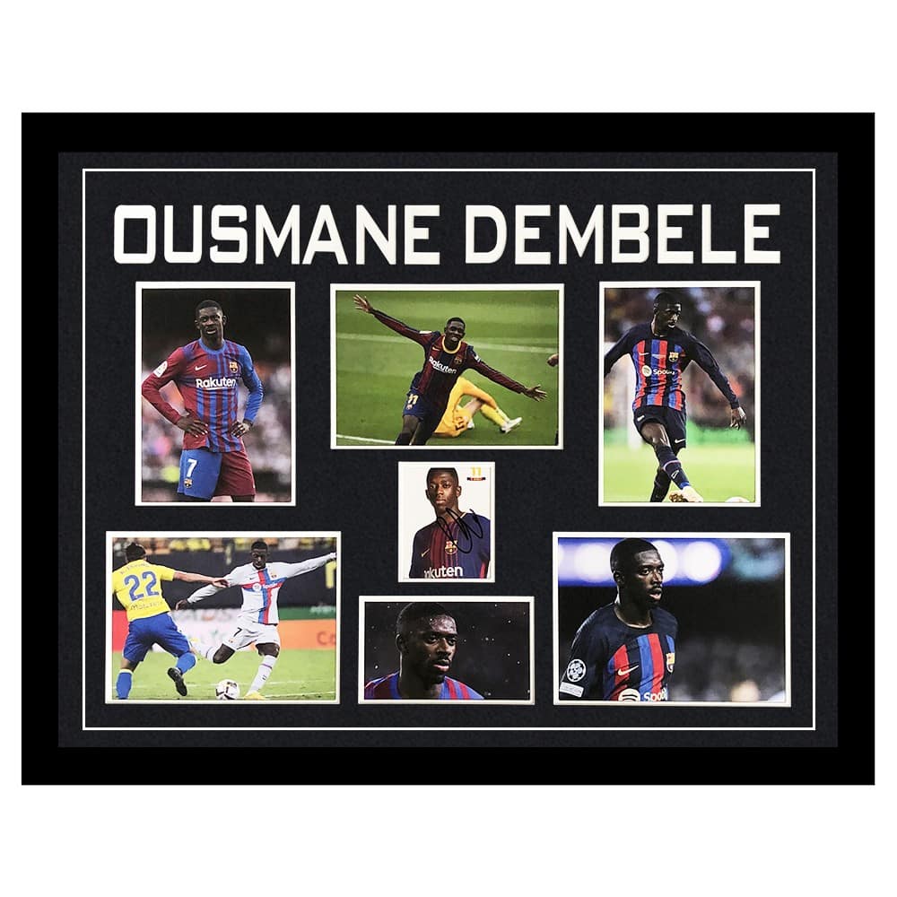 Signed Ousmane Dembele Framed Display Large - La Liga Winner 2018 Icon